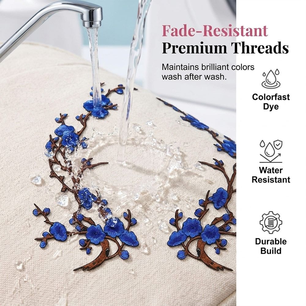 Sewing In Textile - DIY Kirschblüten-Aufnäher zum Aufbügeln und Aufnähen,
