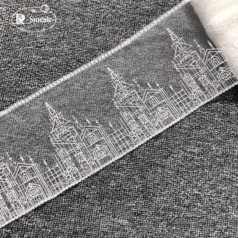 Sewing Embroidery Fabric - Prinzessinnenschloss-Stickerei-Spitzenbesatz, Cheongsam-Kleider, Kleidungsstücke, Nähzubehör, Heimstoffe, RS2921,