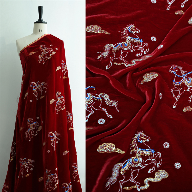 Sewing Vest - Herbst/Winter Dicke Seide Samt Nagelperle bestickt