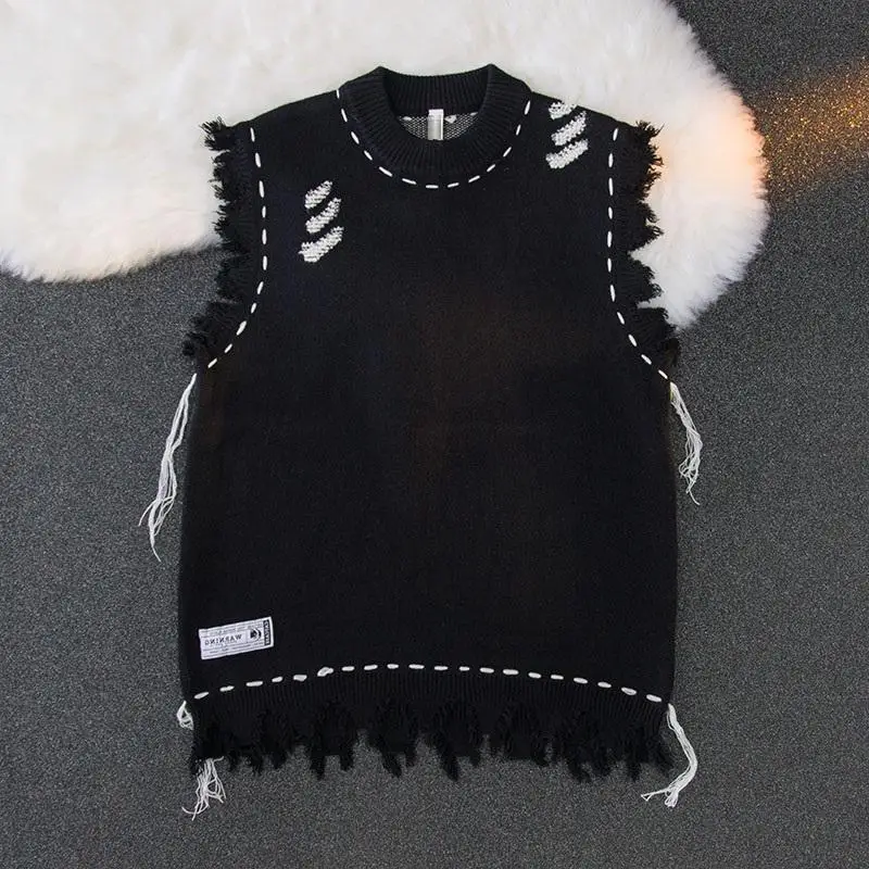 Sewing Vest - Strick pullover für Männer Hippie ärmellose