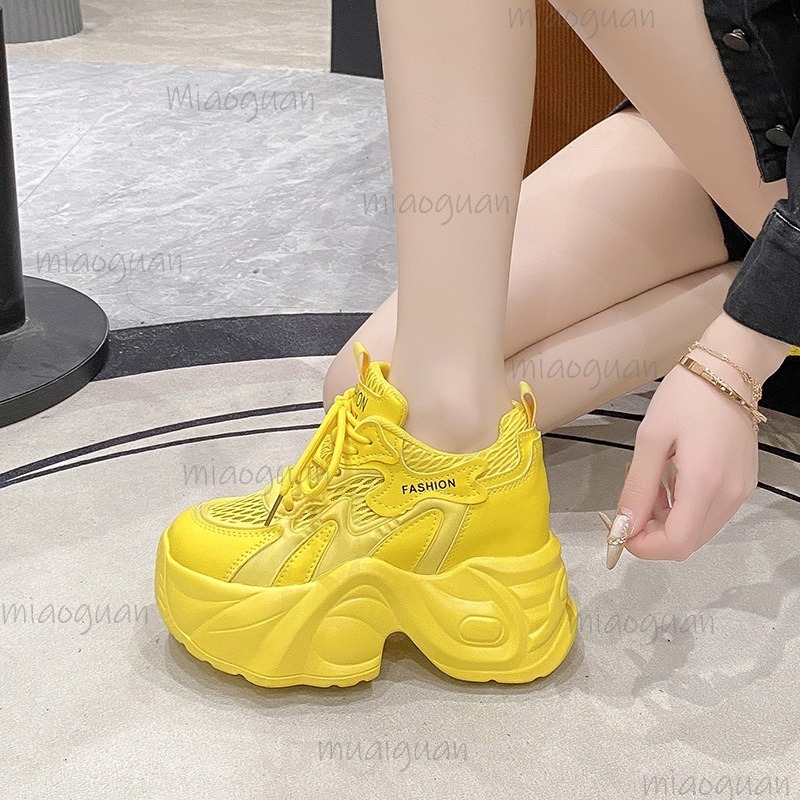 Sewing Cloth - Atmungsaktive Mesh-Plateau-Sneaker für Damen, Sommer-Freizeitschuhe im