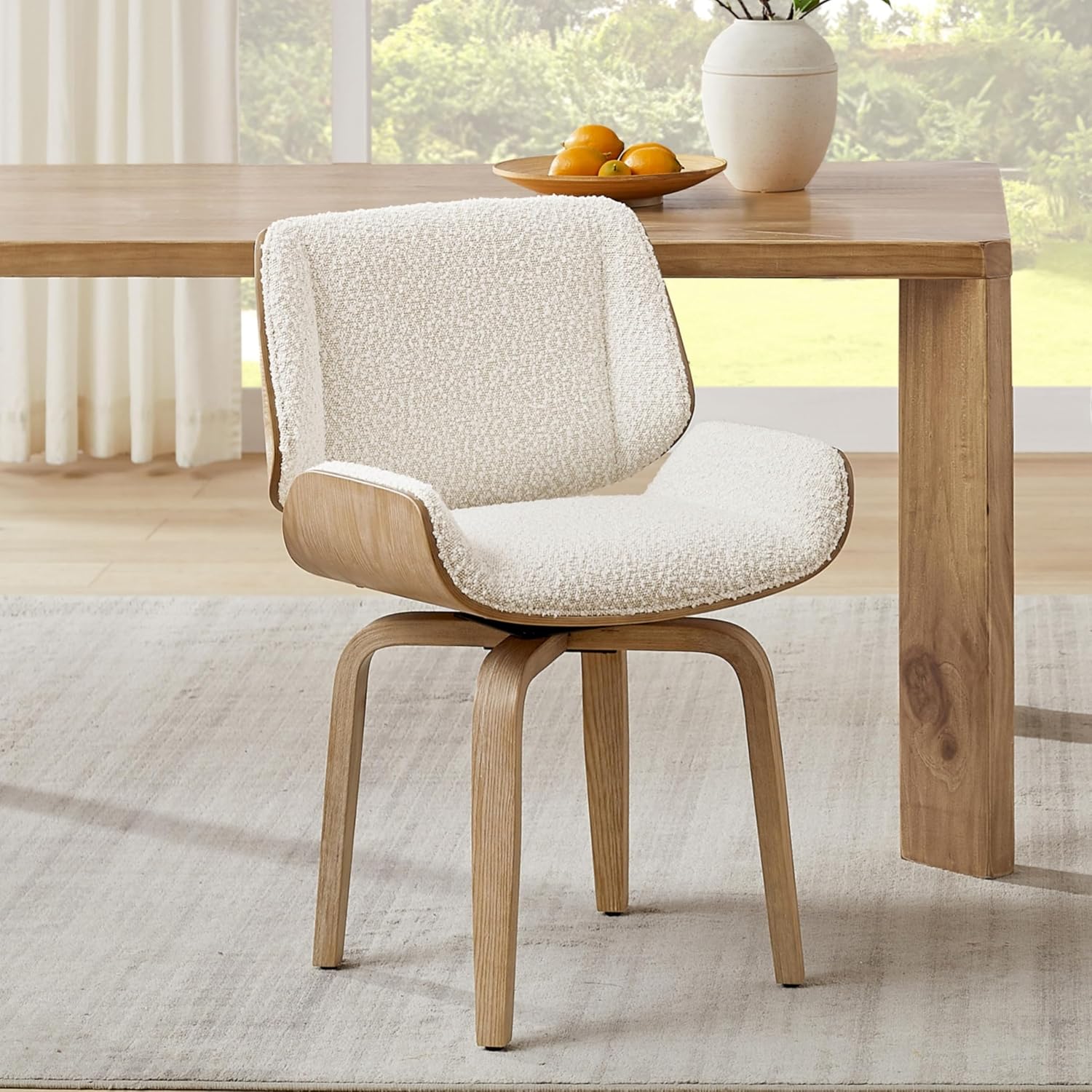Century Textile & Sewing Supply Online Shopping - Drehbarer Esszimmerstuhl, Stoffbezogener Esszimmerstuhl mit Holzbeinen,