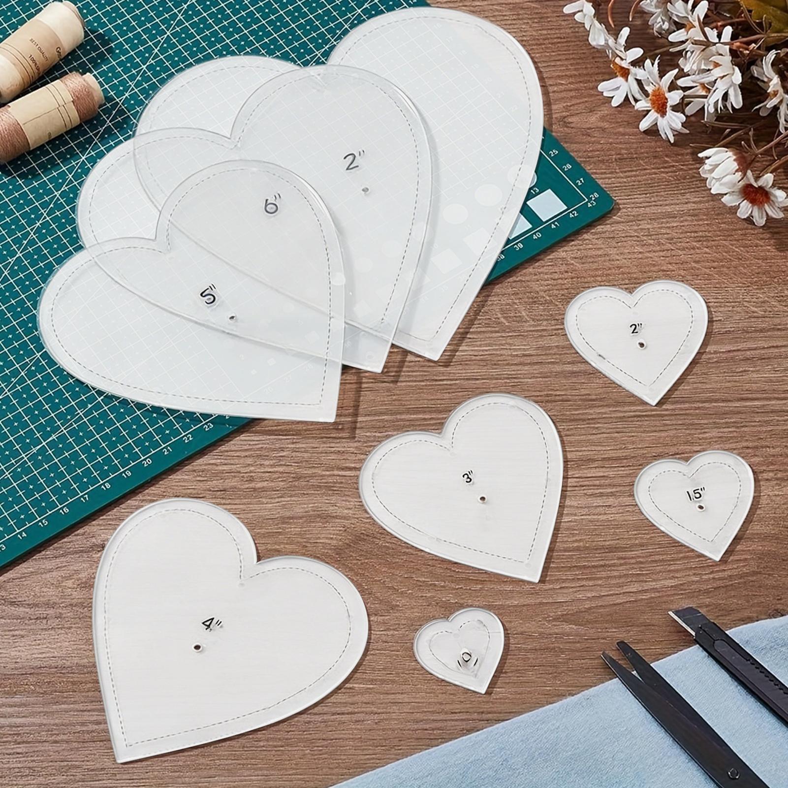 Sewing Expert - Neue Nähvorlagen, 8-teilige Acryl-Herzform-Schablonen, Quiltvorlagen zum