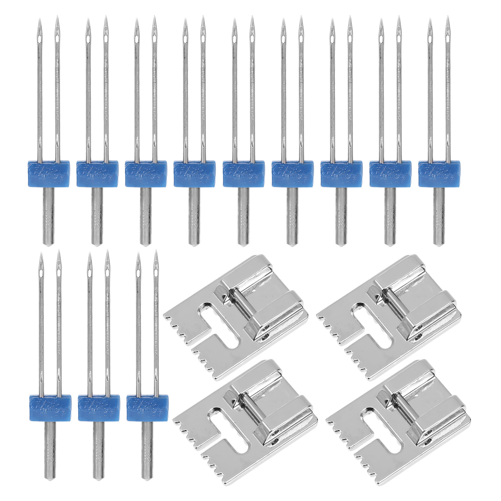 Sewing Roll - 4-teiliges Doppel-Nähnadel-Set Nähmaschinen-Zubehör Doppelnadel-Rollsaumfuß Saumfuß-Set Professionell