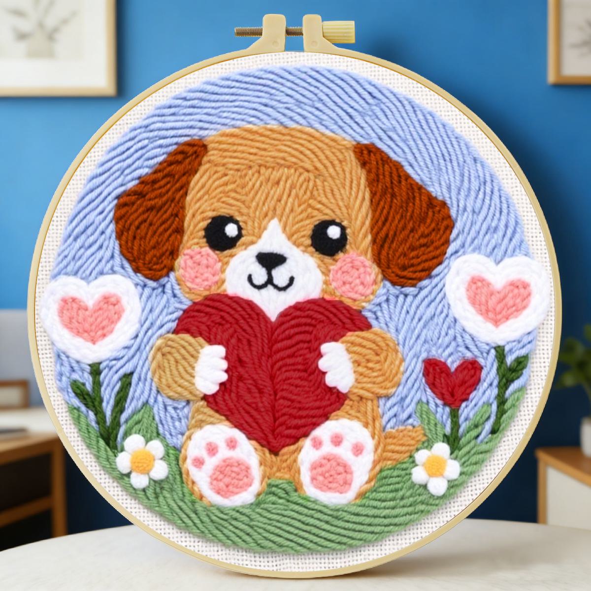 20x20cm/7,87 Zoll Hunde-Punch- – Sewing Textile Art Bewertung und Preis