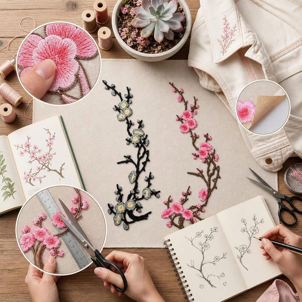 DIY Kirschblüten-Aufnäher zum  – Sewing In Textile Bewertung und Preis
