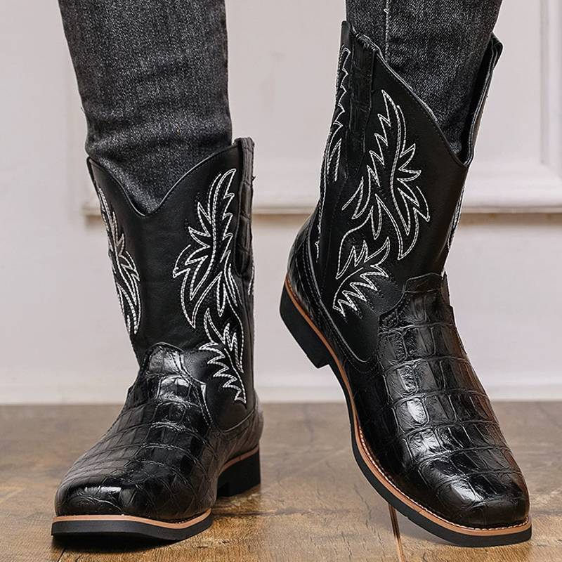 Retro Western Cowboy Stiefel m – Sewing Embroidery Fabric Bewertung und Preis