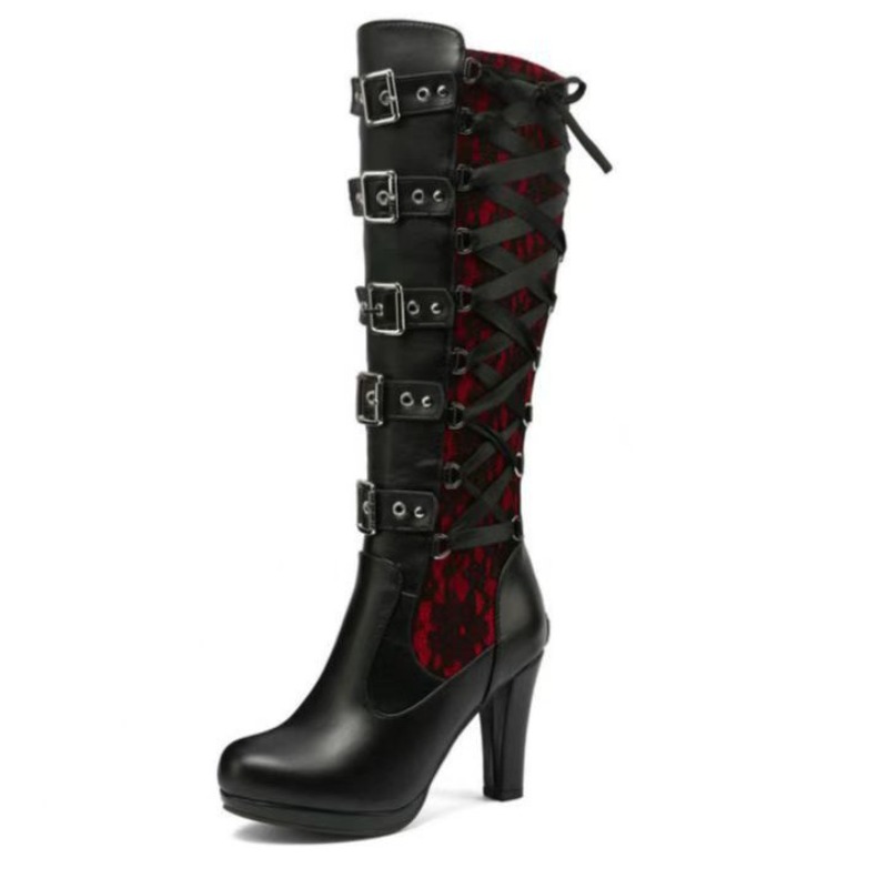 Punk Gothic Stiefel für Damen, – Sewing Cloth Bewertung und Preis