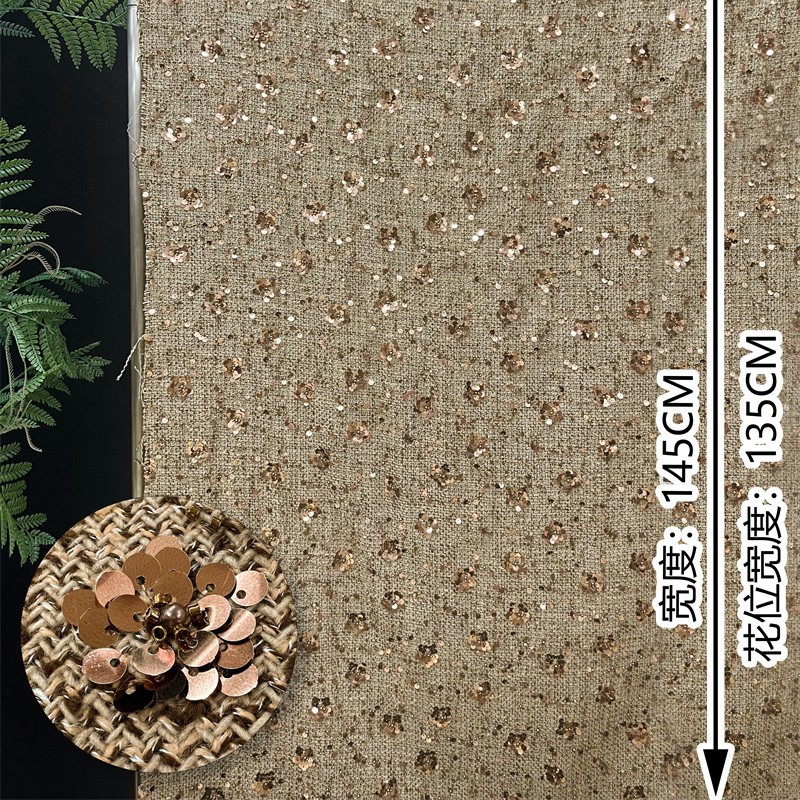 1 Yard Pailletten-Stickstoff f – Sewing Embroidery Fabric Bewertung und Preis